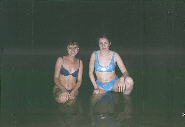 Swimming at night.The Ob river.